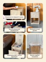 Вузька приліжкова тумба-сейф B34 з верхньою RFID-схованкою - Зображення 11
